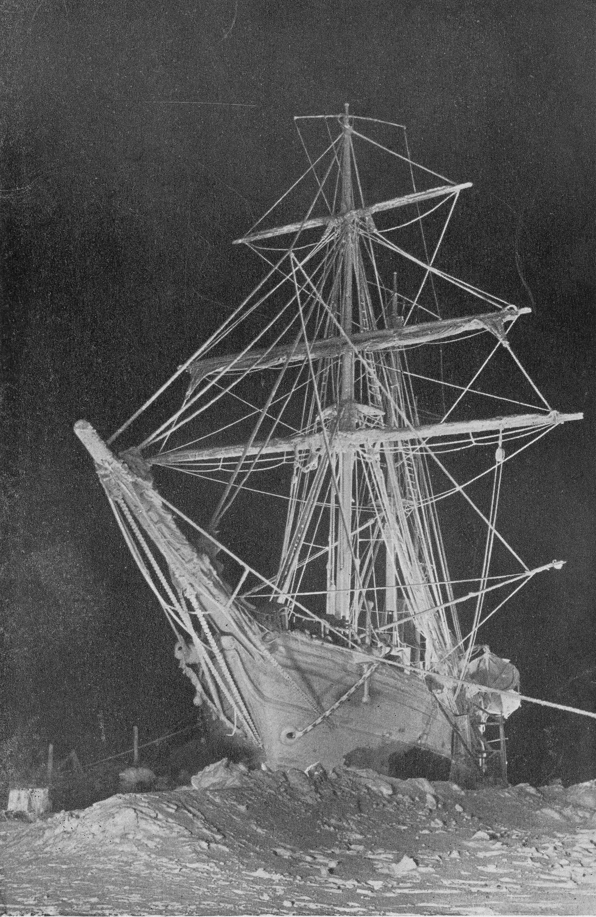 Shackleton's ship Endurance trapped in the Antarctic ice in 1915