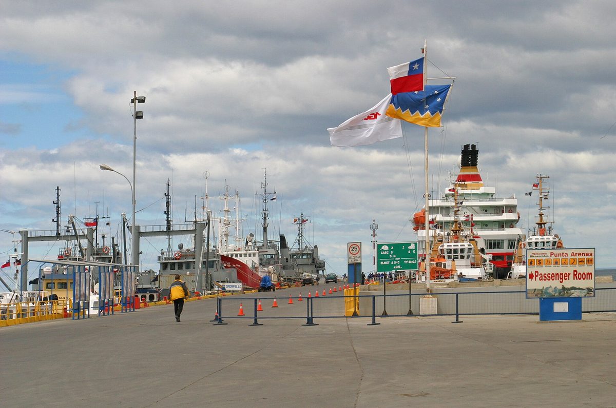Punta Arenas, Chile, a southern gateway city to Antarctica on the Strait of Magellan