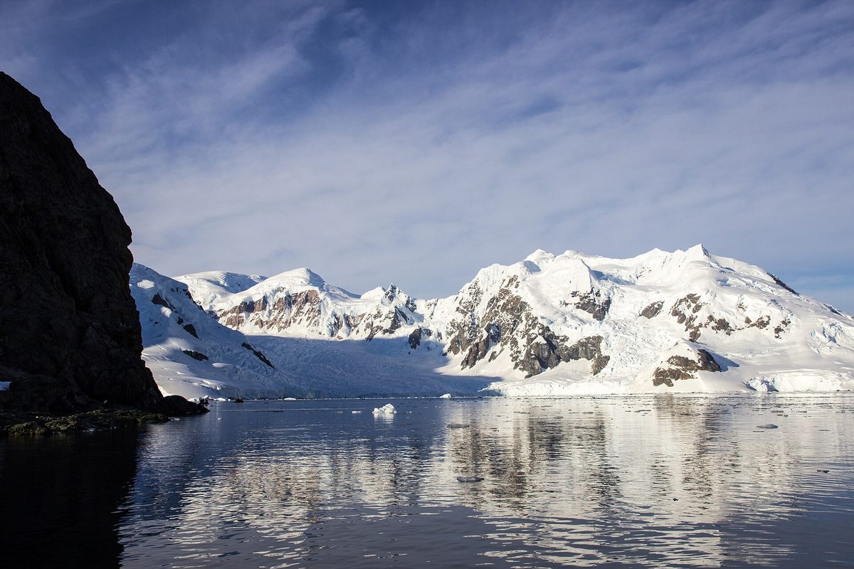 A cruise ship in Paradise Bay, Antarctica